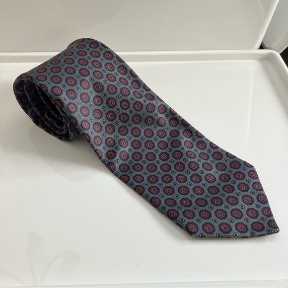 Dark Gray/Blue Moores silk tie - Picture 1 of 3